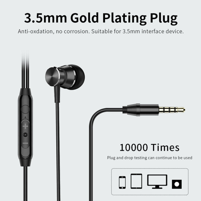 Langsdom M305 - Auriculares intrauditivos de metal con graves profundos de 3,5 mm y micrófono HD para teléfonos inteligentes, iPhone, Samsung y Xiaomi