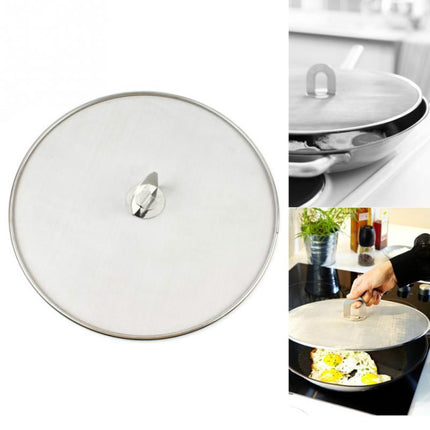 Stainless Steel Oil Proof Cover Fried Oil Splash Proof Net Cover Pizza Tray Kitchen Gadget
