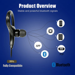 AiWei BT-01 Wireless Bluetooth Earphone with Microphone Hook Sports Earphone