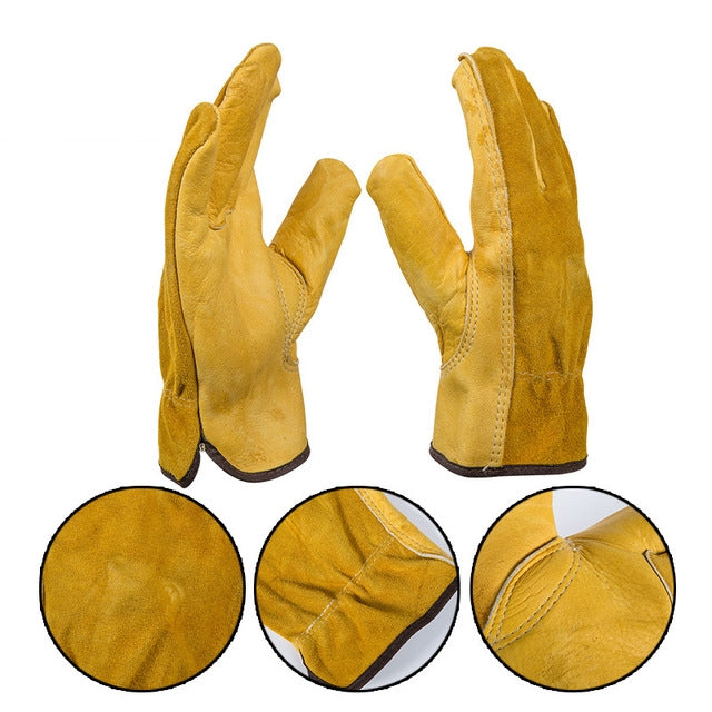 2 Pairs Motorcycle Gloves Riding Gloves Garden Labor Protection Safety Gloves, M, L, XL