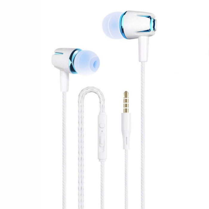 Auriculares con cable de 3,5 mm, sonido estéreo, graves metálicos, auriculares con micrófono para teléfono inteligente