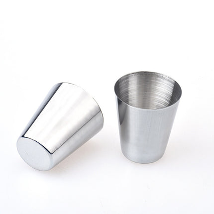 2 Sets Outdoor Mini Stainless Steel Small Wine Glass Hiking Camping Travel Portable Drinking Cup Set with Leather Case, Small 30ml Travel Portable Drinking Cup