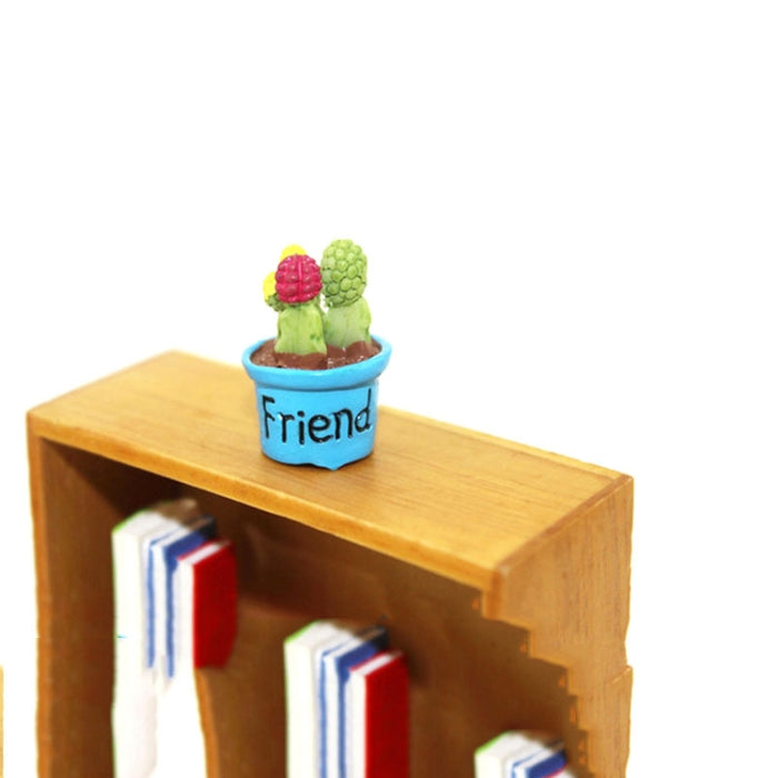 Mini Cute Potted Artificial Plant Flower Miniature Doll House Decoration Accessories, Blue, Baby, Love Heart, Flower, Love