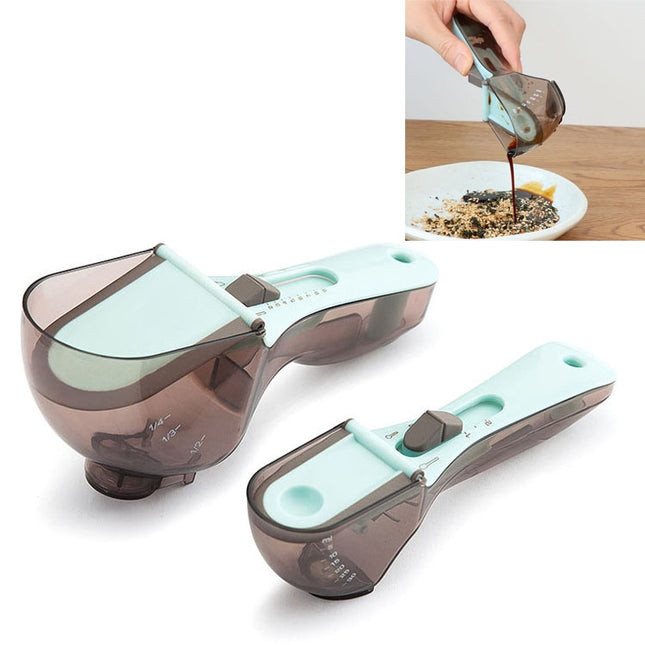 Kitchen Tool Plastic Measuring Spoon Adjustable Baking Tool Measuring Spoon, 1 Large 1 Small Set, 4 PCS Small, 3 PCS Large