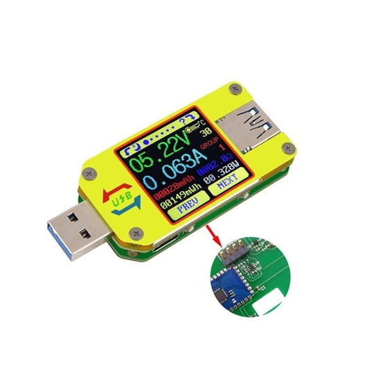 USB 3.0 Color Display Screen Tester Voltage-current Measurement Type-C Meter, Support Android APP, UM34 without Bluetooth, UM34C with Bluetooth