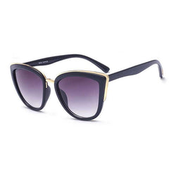 Fashion Cat Eye  Vintage Gradient Glasses UV400 Sunglasses for Ladies, Black, Brown
