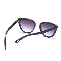 Fashion Cat Eye  Vintage Gradient Glasses UV400 Sunglasses for Ladies, Black, Brown