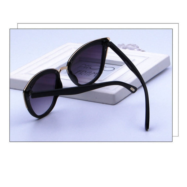 Fashion Cat Eye  Vintage Gradient Glasses UV400 Sunglasses for Ladies, Black, Brown