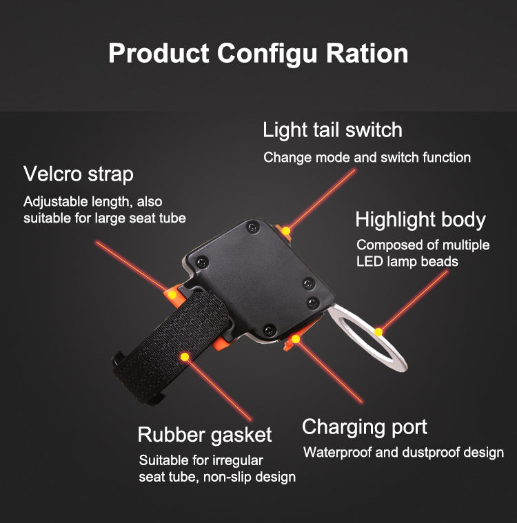Multi Lighting Modes Bicycle Light USB Charge Led Bike Light Flash Tail Lights for Mountains Bike Seatpost