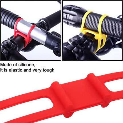 5 PCS Silicon Strap Mountain Road Bike Torch Phone Flashlight  Elastic Bandage Bicycle Light Mount Holder