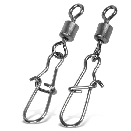 10pcs /Pack Stainless Steel Fishing Connector Bearing Rolling Swivel Connector Fishing Gear Accessories, 12(17mm), 10(20mm), 8(22mm), 7(25mm), 6(26mm), 5(29mm), 4(30mm), 3(34mm), 2(36mm), 1(40mm)