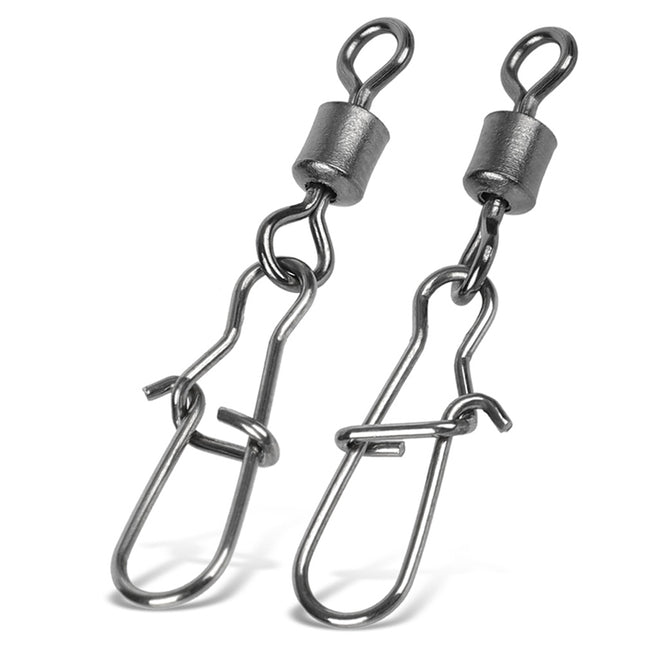 10pcs /Pack Stainless Steel Fishing Connector Bearing Rolling Swivel Connector Fishing Gear Accessories, 12(17mm), 10(20mm), 8(22mm), 7(25mm), 6(26mm), 5(29mm), 4(30mm), 3(34mm), 2(36mm), 1(40mm)