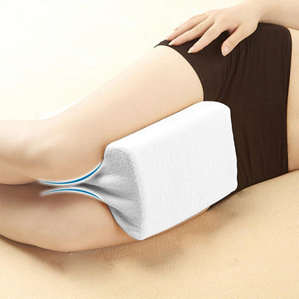 Orthopedic Memory Foam Knee Wedge Pillow for Sleeping Sciatica Back Hip Joint Pain Relief Contour Thigh Leg Pad Support Cushion, White, Grey grid, Navy Blue grid, White+bandage, Grey grid+bandage, Navy blue grid+bandage, The reversible gel+white       ...