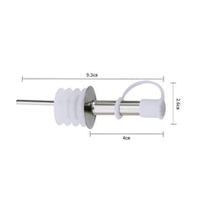 5 PCS Glass Bottle Stopper Stainless Steel Oil Stopper Silicone Stopper, White Hat Straight Mouth, White Hat Automatic Cap, Black Hat Straight Mouth, Black Hat Automatic Cap