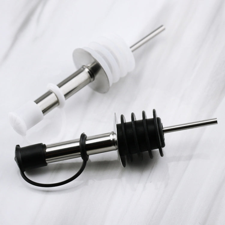 5 PCS Glass Bottle Stopper Stainless Steel Oil Stopper Silicone Stopper, White Hat Straight Mouth, White Hat Automatic Cap, Black Hat Straight Mouth, Black Hat Automatic Cap