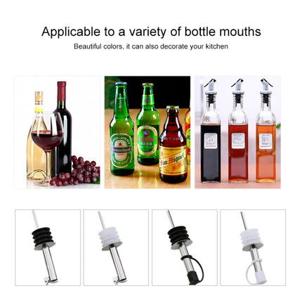 5 PCS Glass Bottle Stopper Stainless Steel Oil Stopper Silicone Stopper