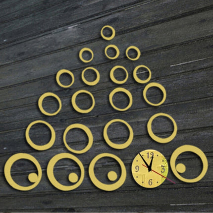 Wall Clock 3D Three-dimensional Acrylic Fashion Mirror Wall Stickers Clock DIY Circle Combination Decorative Clock