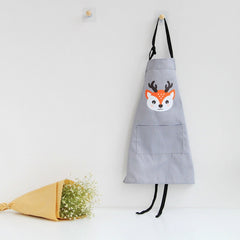 Cartoon Animal Cotton Sleeveless Smock Parent-child Apron, Children Apron S, Adult Apron L