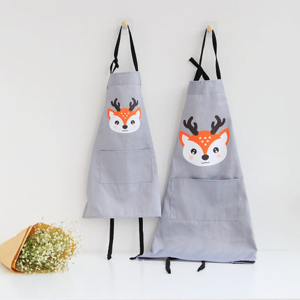 Cartoon Animal Cotton Sleeveless Smock Parent-child Apron, Children Apron S, Adult Apron L