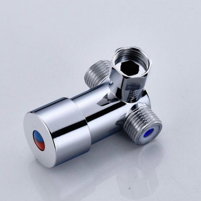 Brass Adjustable Temperature Three-way Valve Cold And Hot Water Mixing Switch Brass Induction Faucet, Three-way Valve