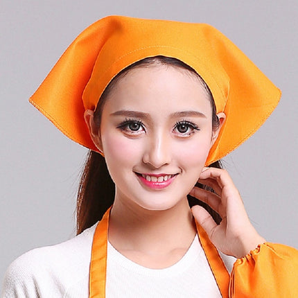 Waiter Men and Women Kitchen Work Turban Hat Triangle Scarf Chef Hat, Adjustable