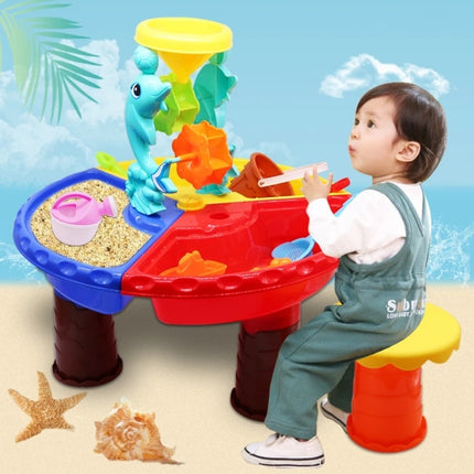 Outdoor Sandy Beach Table Toys Set for Kids, Beach Table(Tree and Round Table), Beach Table(Dolphin and Round Table), Beach Table(Tree and Square Table), Beach Table(Dolphin and Square Table)