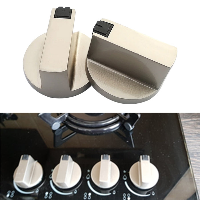2 PCS Universal Metal Rotary Switch Control Knobs Replacement Accessories for Home Kitchen Gas Stove, 2 PCS Shaft Diameter 6mm