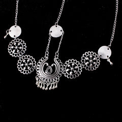 Silver Vintage Tassel Hair Jewelry Metal Coin Headband Long Punk Head Chain Piece Forehead Headpiece