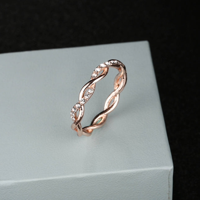 Woman Classical Cubic Zirconia Twist Shape Ring, gold, sliver, rose gold