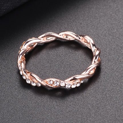 Woman Classical Cubic Zirconia Twist Shape Ring, gold, sliver, rose gold