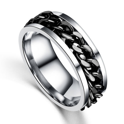 Punk Rock Stainless Steel Rotatable Chain Rings, 6, 7, 9, 10, 11, 8