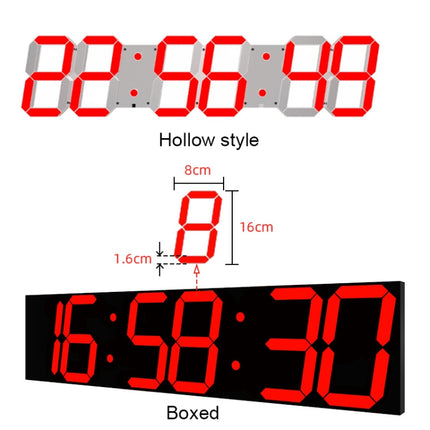Creative LED Digital Wall Clock Multi-function WIFI Clock, 6 Bit Hollow WIFI, 6 Bit Sealed Box WIFI