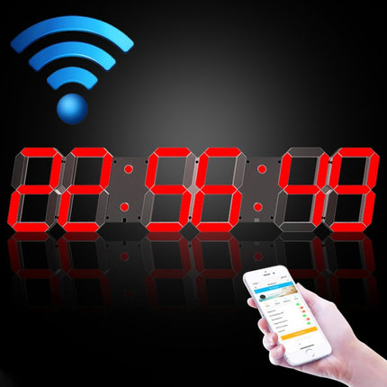 Creative LED Digital Wall Clock Multi-function WIFI Clock, 6 Bit Hollow WIFI, 6 Bit Sealed Box WIFI