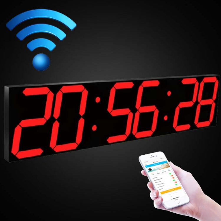 Creative LED Digital Wall Clock Multi-function WIFI Clock, 6 Bit Hollow WIFI, 6 Bit Sealed Box WIFI