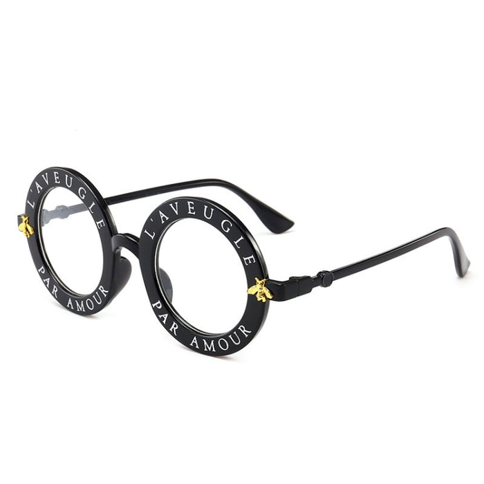 Women Vintage Round Frame Gradient Shades Sun Glasses, Transparent, Black Gray, Orange, Silver, Yellow, Pink, Black and Pink