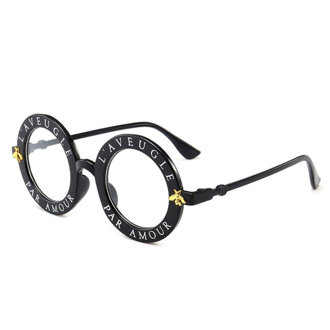 Women Vintage Round Frame Gradient Shades Sun Glasses, Transparent, Black Gray, Orange, Silver, Yellow, Pink, Black and Pink