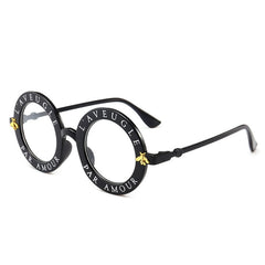 Women Vintage Round Frame Gradient Shades Sun Glasses, Transparent, Black Gray, Orange, Silver, Yellow, Pink, Black and Pink