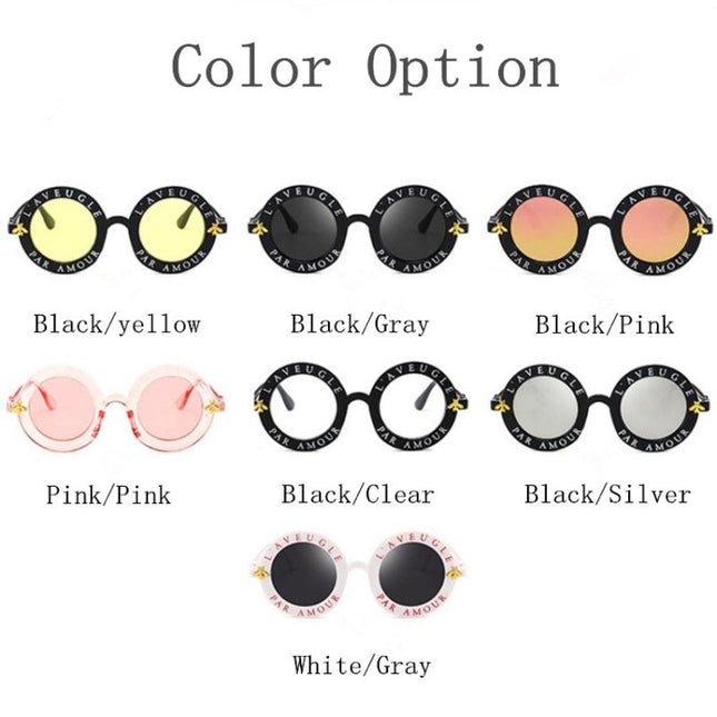 Women Vintage Round Frame Gradient Shades Sun Glasses, Transparent, Black Gray, Orange, Silver, Yellow, Pink, Black and Pink