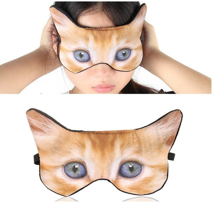 3D Eye Mask Shading Sleeping Cartoon Animal Printed Eye Mask, Glasses, Cat, Pug, Glasses Dog, Tiger