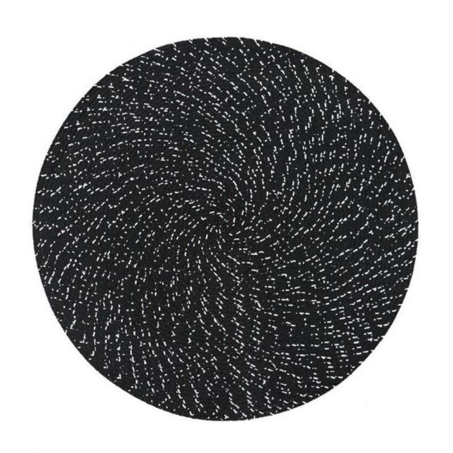 2 PCS PP Round Oval Woven Placemat, Diameter 36cm, Diameter 18cm