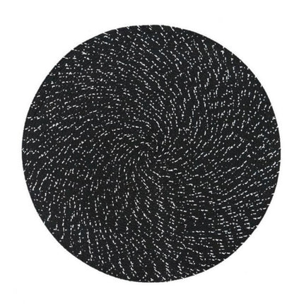 2 PCS PP Round Oval Woven Placemat, Diameter 36cm, Diameter 18cm