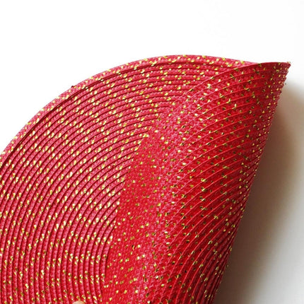 2 PCS PP Round Oval Woven Placemat, Diameter 36cm, Diameter 18cm