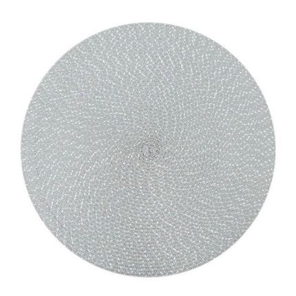 2 PCS PP Round Oval Woven Placemat, Diameter 36cm, Diameter 18cm