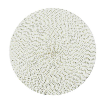 2 PCS PP Round Oval Woven Placemat, Diameter 36cm, Diameter 18cm