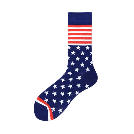 Men Tube Socks Cotton Color Flag Street Trendy Socks, 1911-1, 1911-2, 1911-3, 1911-4, 1911-5, 1911-6, 1911-7, 1911-8, 1911-9, 1911-10, 1911-11, 1911-12, 1911-13, 1911-14