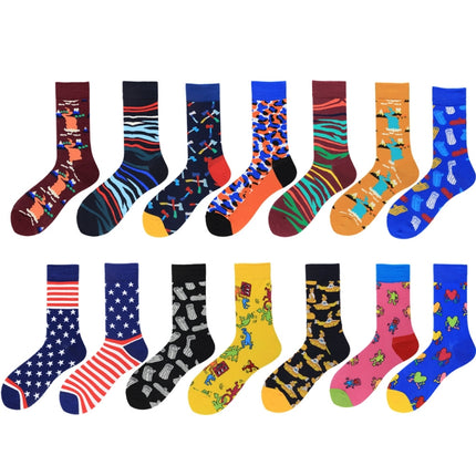 Men Tube Socks Cotton Color Flag Street Trendy Socks, 1911-1, 1911-2, 1911-3, 1911-4, 1911-5, 1911-6, 1911-7, 1911-8, 1911-9, 1911-10, 1911-11, 1911-12, 1911-13, 1911-14
