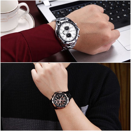 CURREN 8023 Men Stainless Steel Analog Sport Quartz Watch, White case white face, Silver case gold face, Silver case gold ring black face, Black case white face, Black case black face, Black case gold ring white face, Black case gold face��������������...