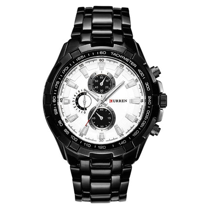CURREN 8023 Men Stainless Steel Analog Sport Quartz Watch, White case white face, Silver case gold face, Silver case gold ring black face, Black case white face, Black case black face, Black case gold ring white face, Black case gold face��������������...
