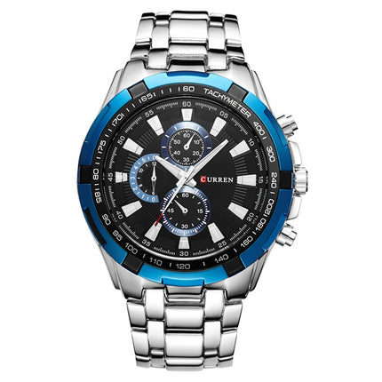 CURREN 8023 Men Stainless Steel Analog Sport Quartz Watch, White case white face, Silver case gold face, Silver case gold ring black face, Black case white face, Black case black face, Black case gold ring white face, Black case gold face��������������...