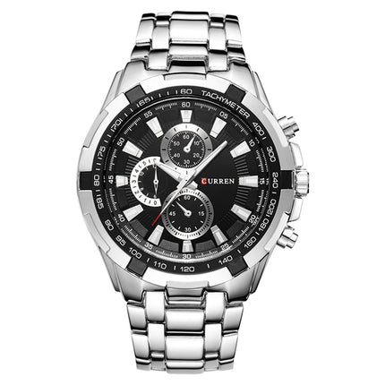 CURREN 8023 Men Stainless Steel Analog Sport Quartz Watch, White case white face, Silver case gold face, Silver case gold ring black face, Black case white face, Black case black face, Black case gold ring white face, Black case gold face��������������...